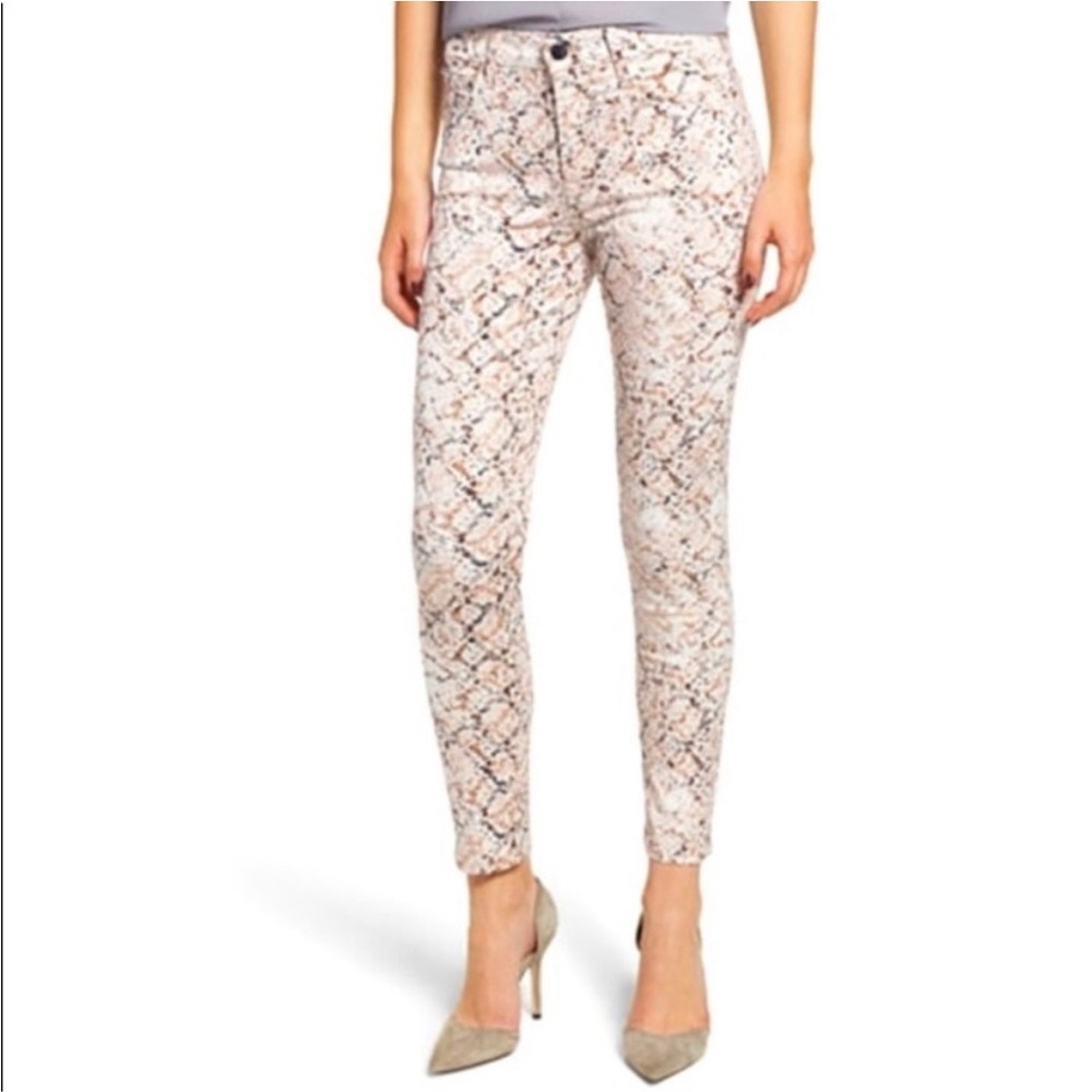 Jen 7 by 7 for All Mankind Ankle Skinny Jeans Snakeskin Print Size 6 NWOT